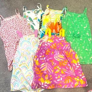 2t girls rompers and dresses summer  6 pieces